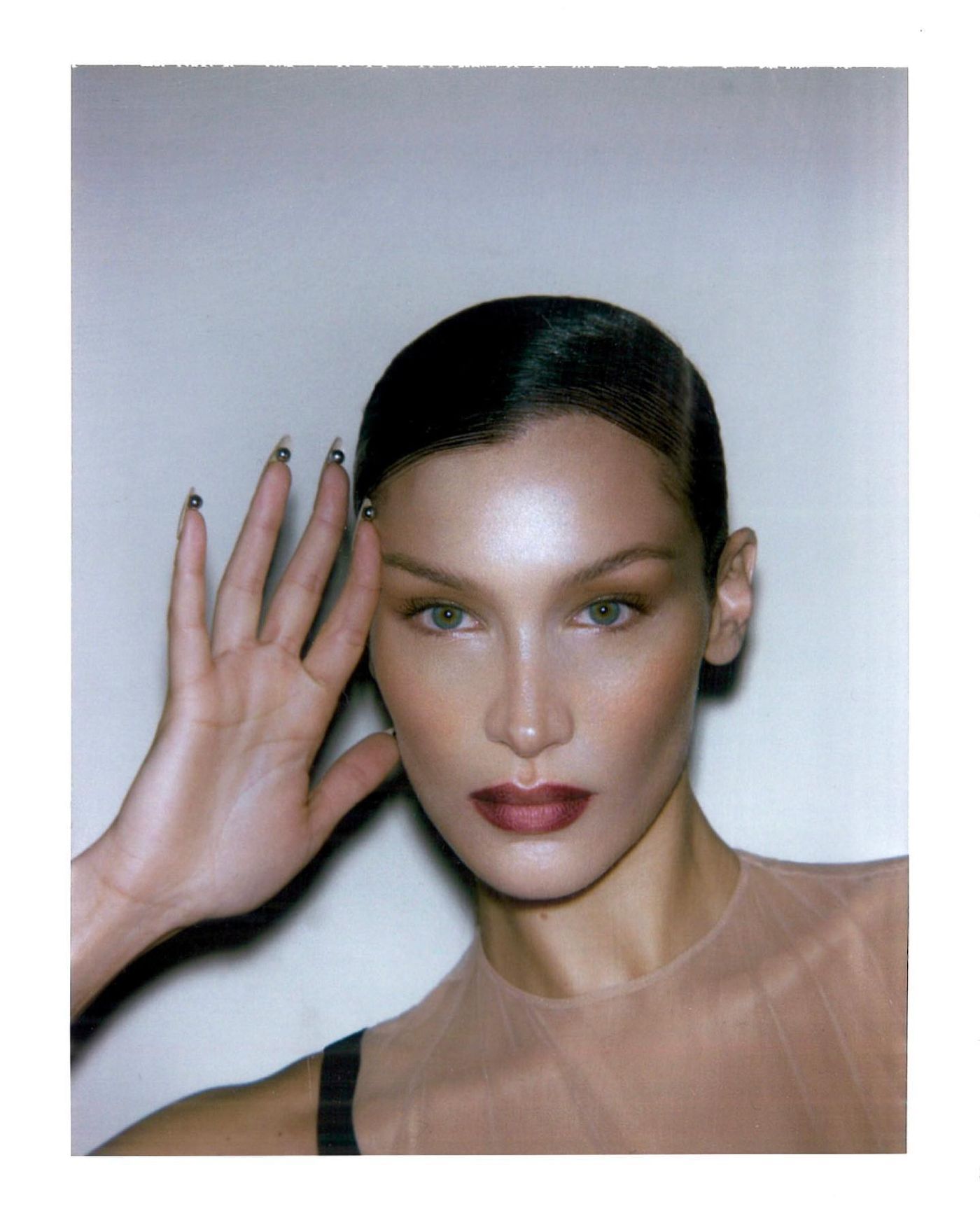 Mugler FW20 backstage featuring Bella Hadid photographed by Tré Koch